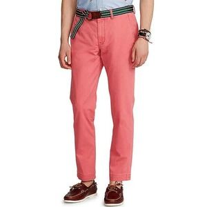 Polo Ralph Lauren Straight Fit Flat Front Stretch Twill Chino Pants Red 34 X 30‎